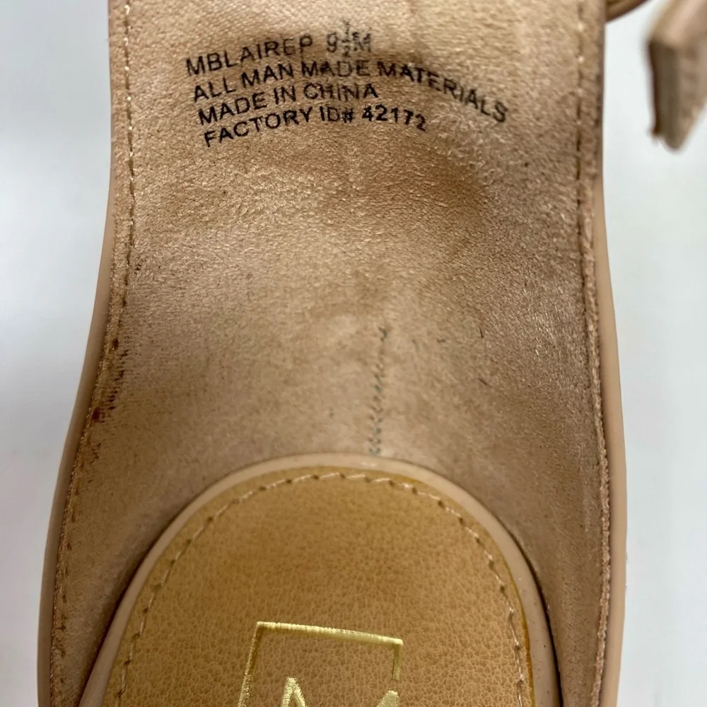 Women’s Elegant Nude Heeled Sandals Size 9.5